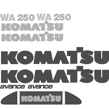 Aftermarket Decal Set for Komatsu Wheel Loader WA250 with Avance Decals KOMWA250-3MCDECALSET